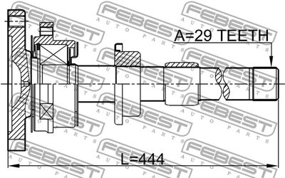 Полуось правая FEBEST 0212T30MTRH