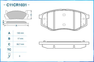 Колодки тормозные передние CWORKS C11CR1031