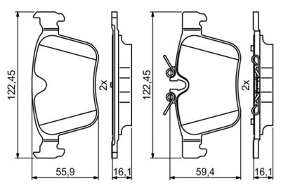 Колодки тормозные задние BOSCH 0986494819