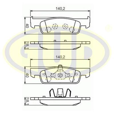 Колодки тормозные передние GUD GBP880126