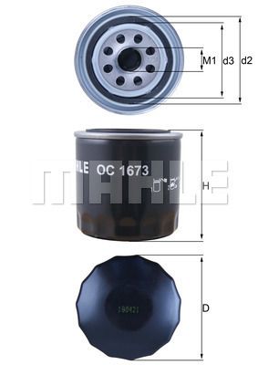 Фильтр масляный MAHLE OC1673