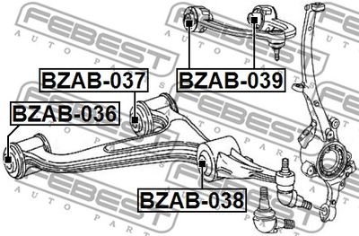 Сайлентблок нижнего переднего рычага комплект FEBEST BZAB037