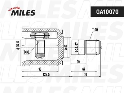 ШРУС внутренний Miles GA10070