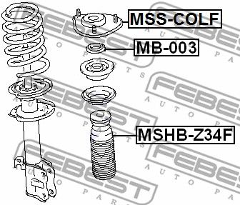 Подшипник передней опоры амортизатора FEBEST MB003