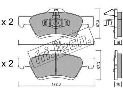 Комплект колодок для дискового тормоза TRUSTING 9230