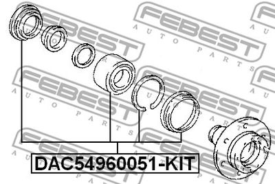Подшипник ступицы передний комплект FEBEST DAC54960051KIT
