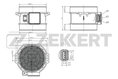 Датчик массового расхода воздуха Zekkert SE1071