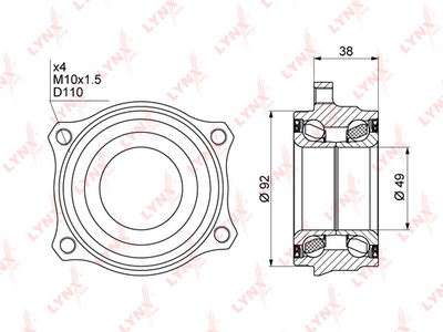 Подшипник ступицы LYNXauto WB1016