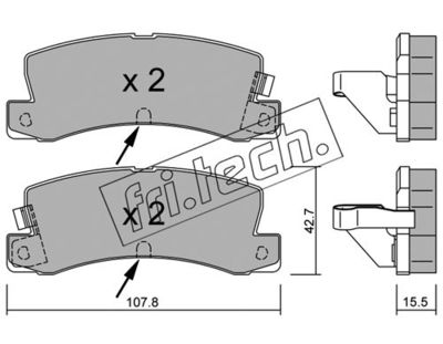 Комплект колодок для дискового тормоза TRUSTING 1642