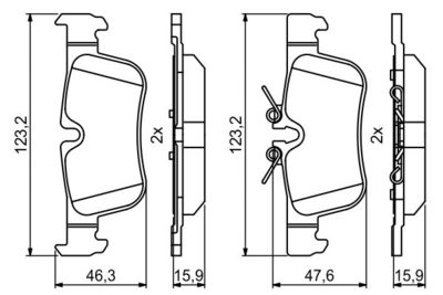 Колодки тормозные задние BOSCH 0986494812