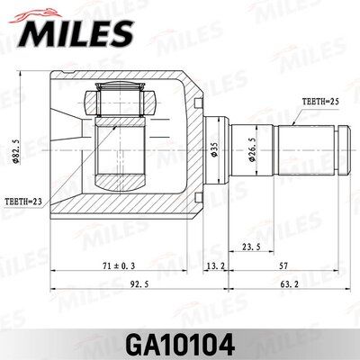 ШРУС внутренний Miles GA10104