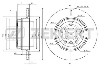 Диск тормозной задний Zekkert BS5073