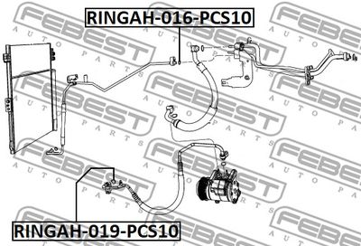 Кольцо уплотнительное трубки кондиционера FEBEST RINGAH016PCS10