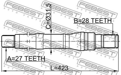 Полуось правая FEBEST 1212SFBM