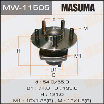 Ступица колеса с интегрированным подшипником Masuma MW11505