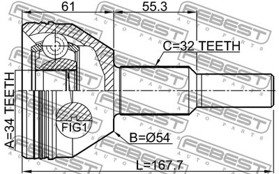 ШРУС наружный FEBEST 2010VOY