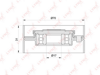 Ролик направляющий приводной LYNXauto PB7065