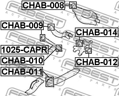 Сайлентблок задней цапфы нижний FEBEST CHAB012