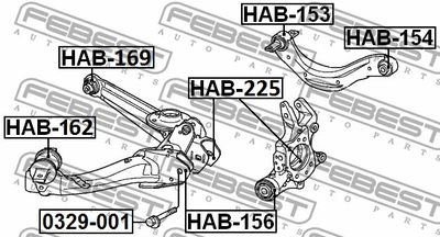 Сайлентблок рычага задней подвески FEBEST HAB225
