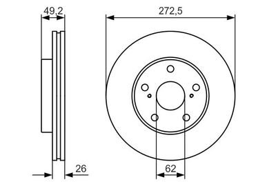 Диск тормозной передний вентилируемый BOSCH 0986479R45