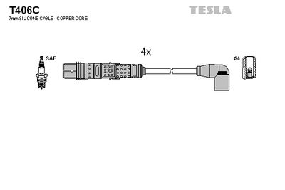 Комплект проводов высоковольтных TESLA T406C