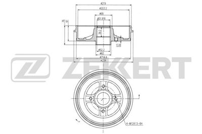 Барабан тормозной задний Zekkert BS5444