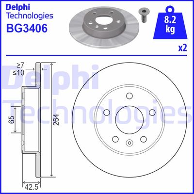 Диск тормозной DELPHI BG3406