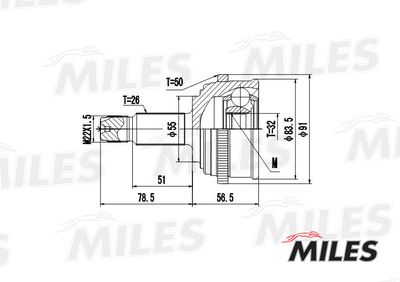 ШРУС наружный Miles GA20141