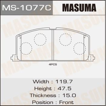 Колодки тормозные передние Masuma MS1077