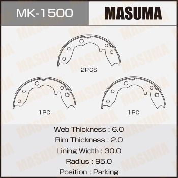 Колодки стояночного тормоза Masuma MK1500