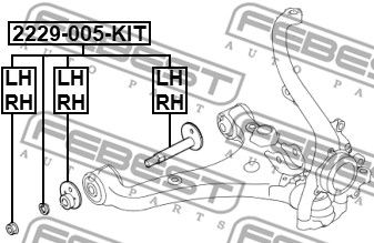 Болт с эксцентриком ремкомплект FEBEST 2229005KIT