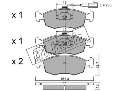 Комплект колодок для дискового тормоза TRUSTING 2830