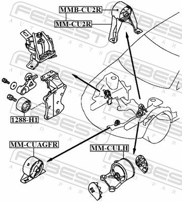 Подушка коробки скоростей FEBEST MMCU2R