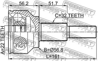 ШРУС наружный задний FEBEST 2010JOURR