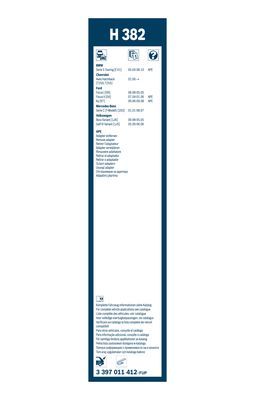 Щетка стеклоочистителя задняя BOSCH 3397011412