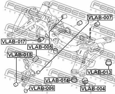 Сайлентблок цапфы задней FEBEST VLAB015