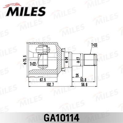 ШРУС внутренний Miles GA10114