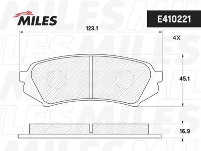 Колодки тормозные задние Miles E410221