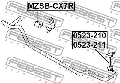 Втулка стабилизатора заднего FEBEST MZSBCX7R