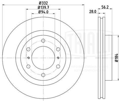 Диск тормозной передний TRIALLI DF117407