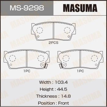 Колодки тормозные дисковые Masuma MS9298
