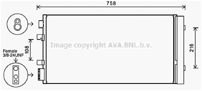 Радиатор кондиционера с осушителем AVA RTA5483D