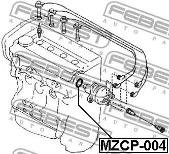 Кольцо уплотнительное распределителя зажигания FEBEST MZCP004