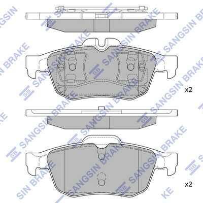 Колодки тормозные задние SANGSIN SP1396