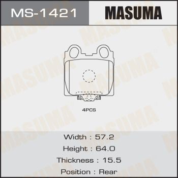 Колодки тормозные дисковые Masuma MS1421