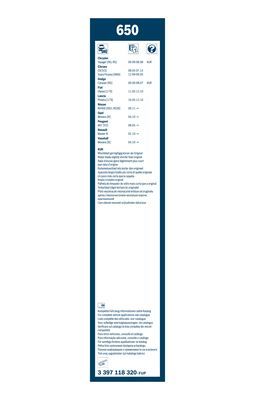 Комплект щеток стеклоочистителя BOSCH 3397118320