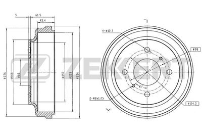 Барабан тормозной задний Zekkert BS5027