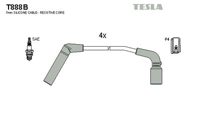 Провод высоковольтный TESLA T888B