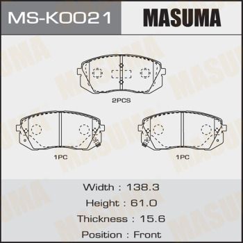 Колодки тормозные Masuma MSK0021