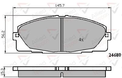 Колодки тормозные дисковые передние ALLIED NIPPON ADB01706